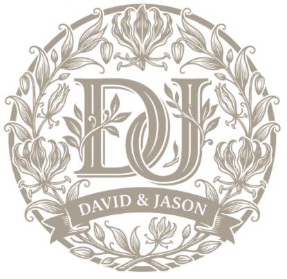 David and Jason Wedding Invite flame lily logo large